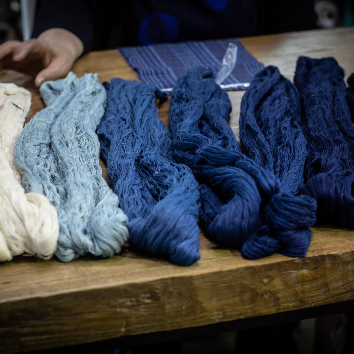 暮らしの布図鑑　阿波の藍しじら格子